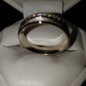 Man's 14K White Gold Diamomd Ring Size 11.25